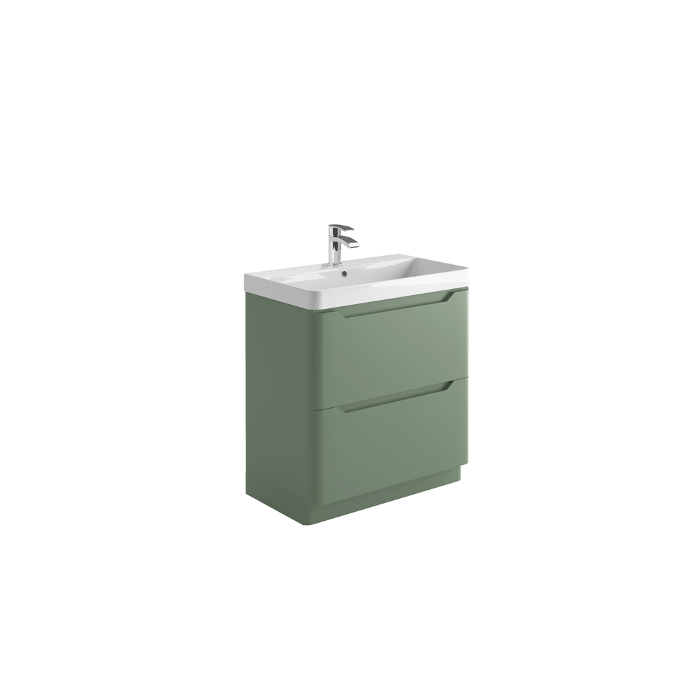 Ella 800 Floor Unit And Basin - Matt Sage Green