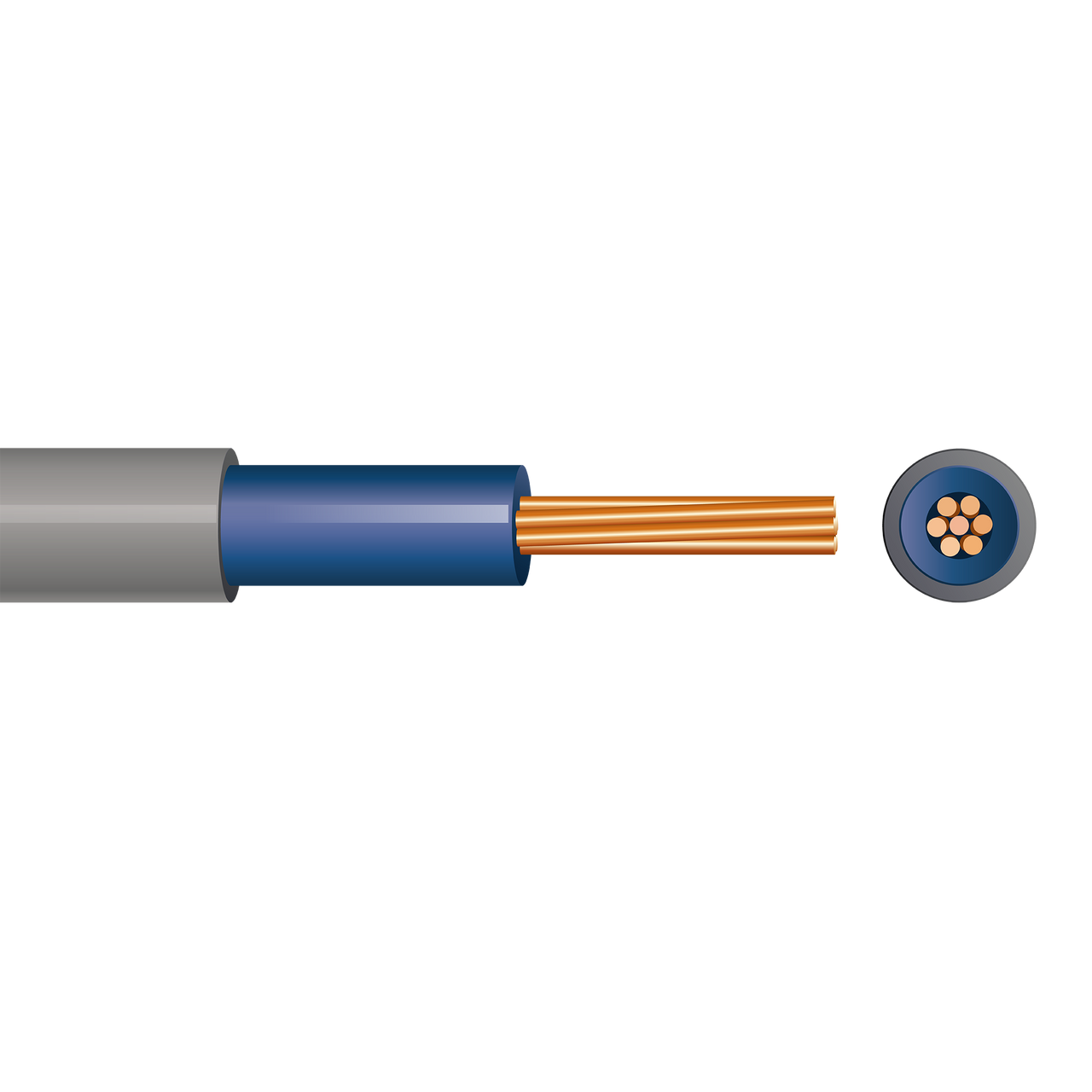 6181Y Double Insulated (Grey with Blue) 16mm² x 100m