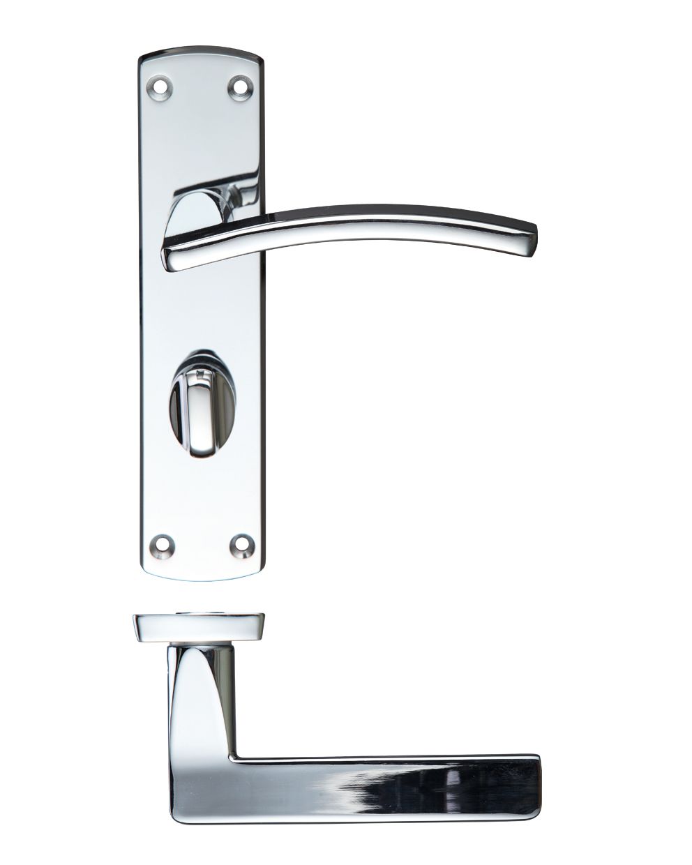 Toledo Lever Bathroom (57mm c/c) On Backplate 170mm x 40mm Polished Chrome