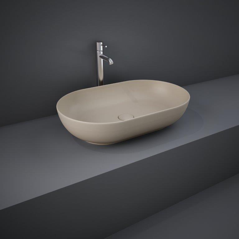 RAK Feeling 55cm Oval Counter Top Wash Basin  in Matt Cappuccino