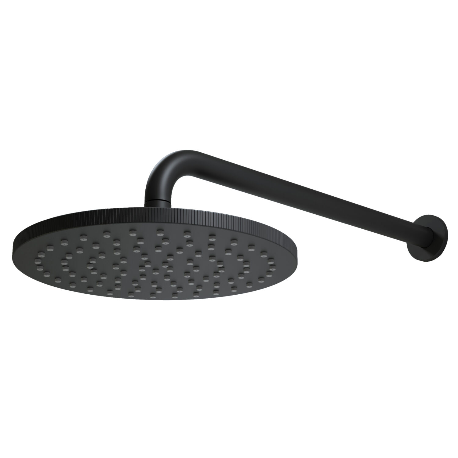 Core Round Shower Head & Arm Black