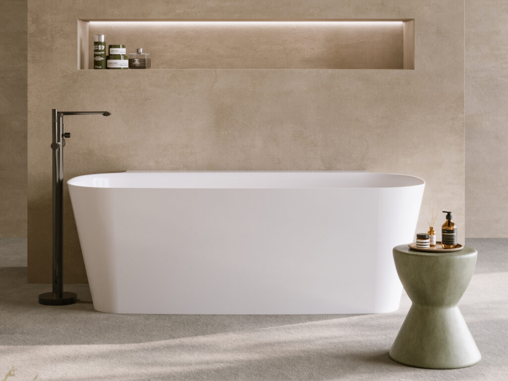 Freestanding Santo Bath Back to Wall Tap Ledge 1640 x 830