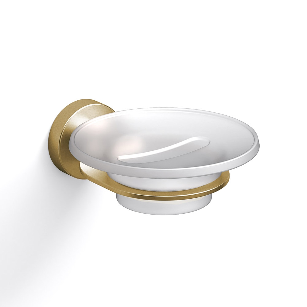 Tecno Project Glass Soap Dish - Brushed Brass