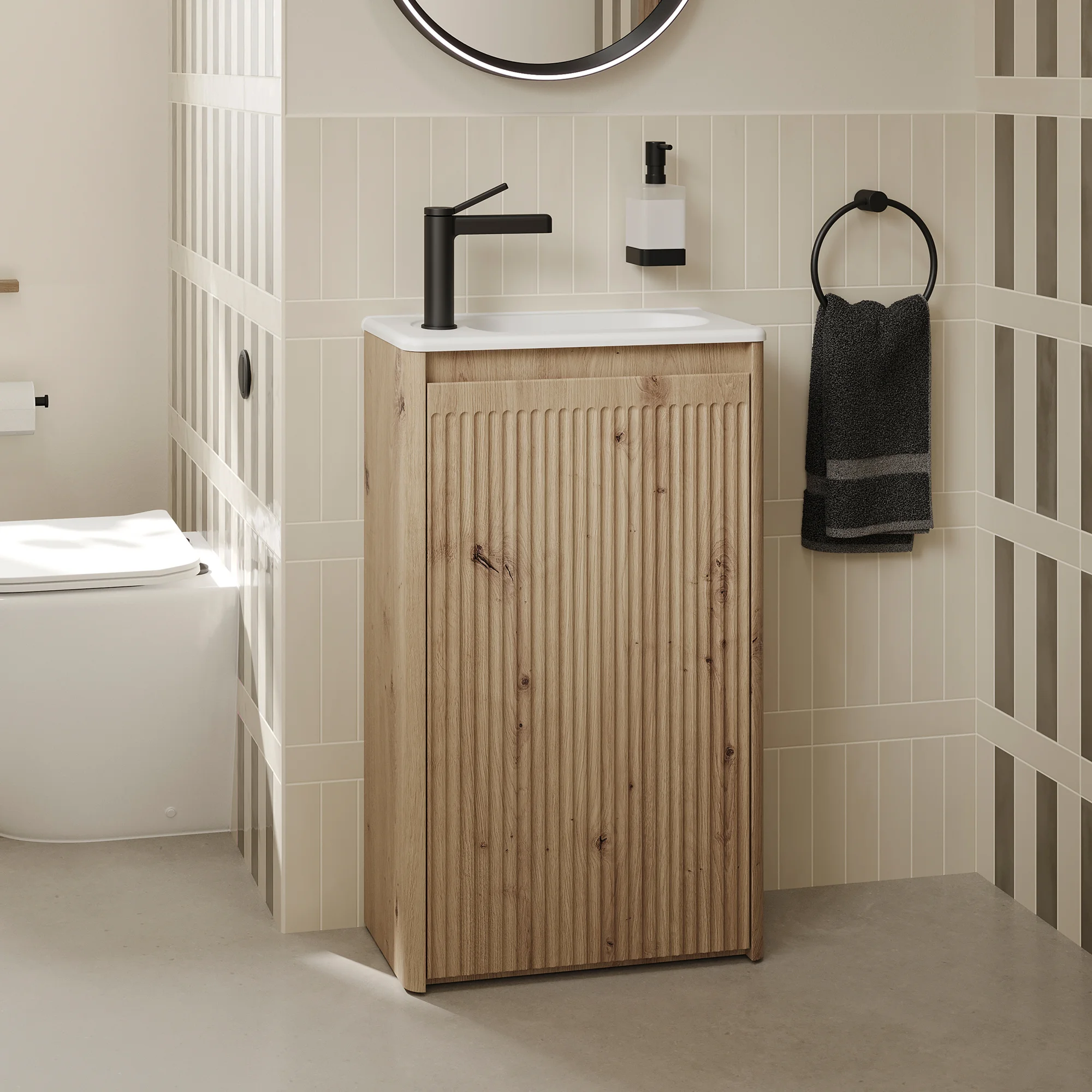 Adorn 50cm Floor Standing Cloakroom Unit - Artisan Oak