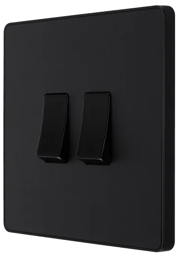 BG Evolve 20Amp 16AX Double 2 Way Switch Matt Black
