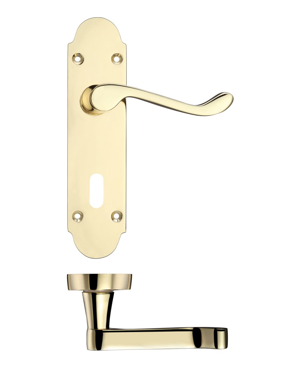 Project Oxford Lever on Lock Backplate Electro Brass