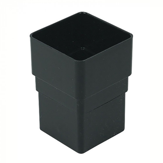 65mm Rainwater Square Pipe Sockets Black