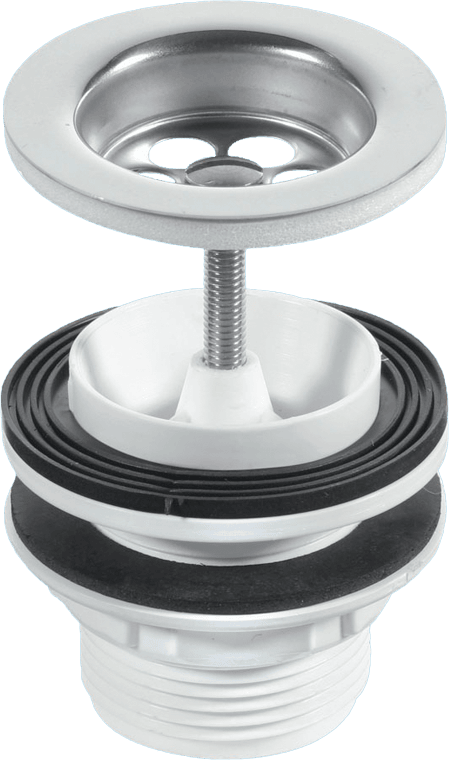 McAlpine 1 1/4" x 60mm Centre Pin Basin Waste With Plug & Backnut