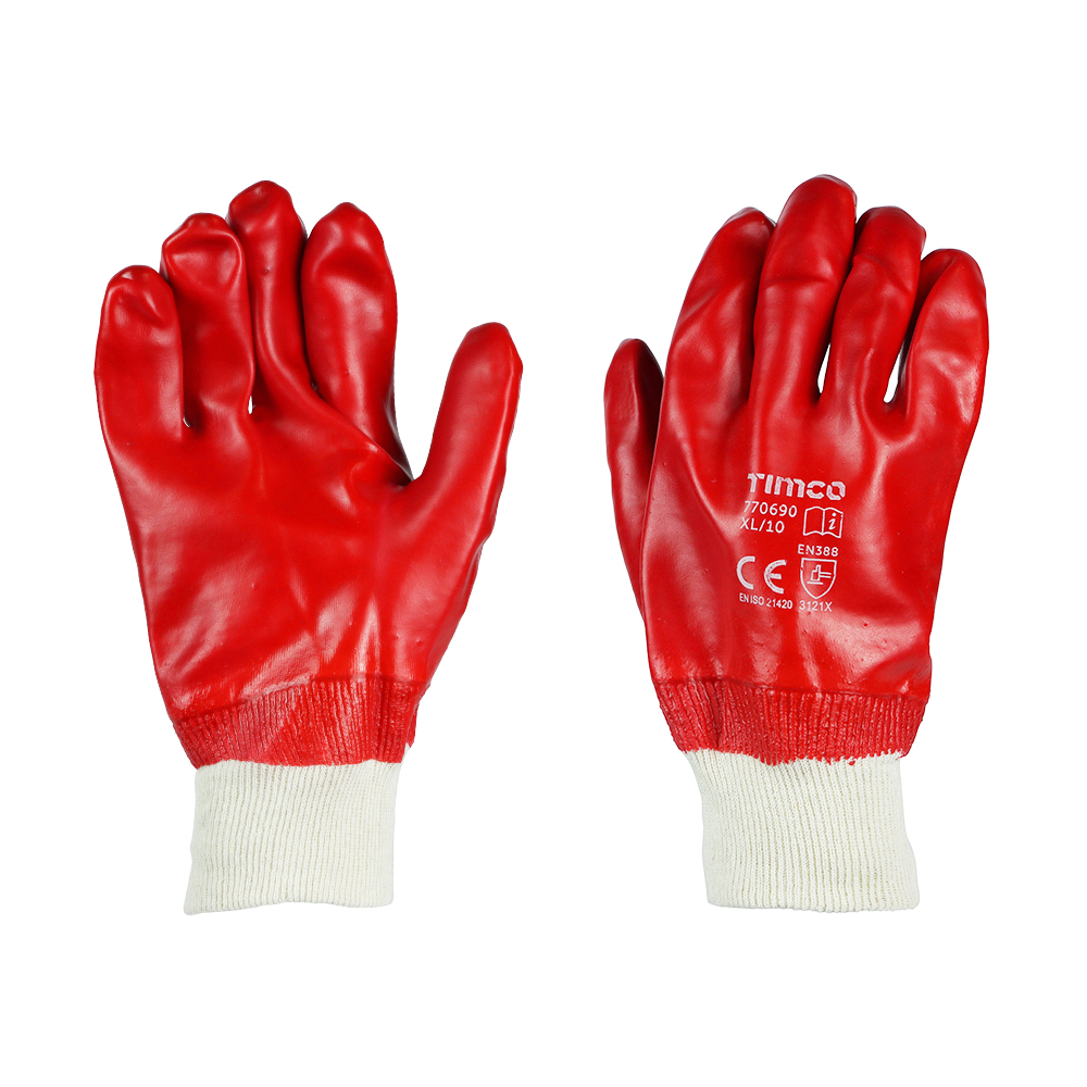 PVC Coated Grip Gloves Cotton X Large