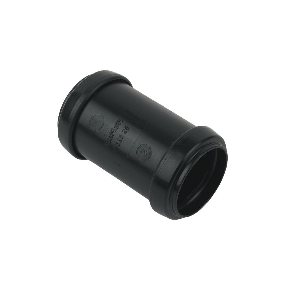 Floplast 40mm Straight Coupling Push-Fit Black (WP08B)