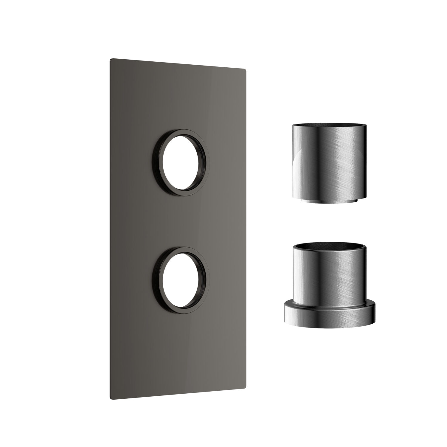 Concealed Plate with Sleeves (1 Outlet) Gunmetal