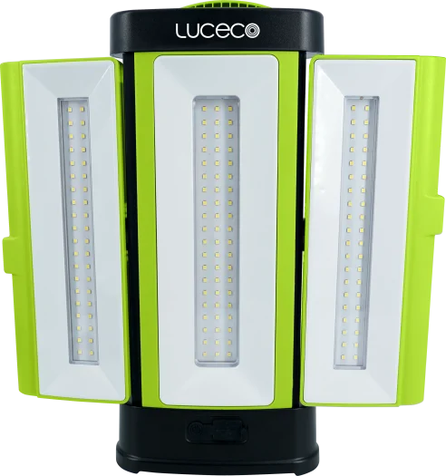 Luceco 360 deg open area tri-panel IP54 Worklight 5V 50W 400lm 6500K 