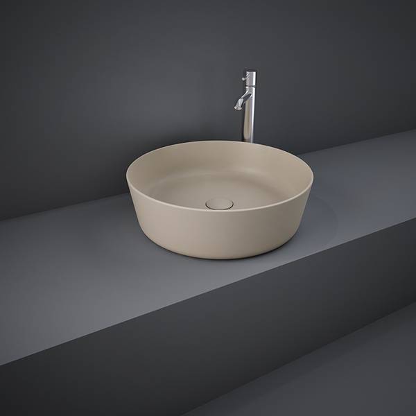 RAK Feeling 42cm Round Counter Top Wash Basin  in Matt Cappuccino