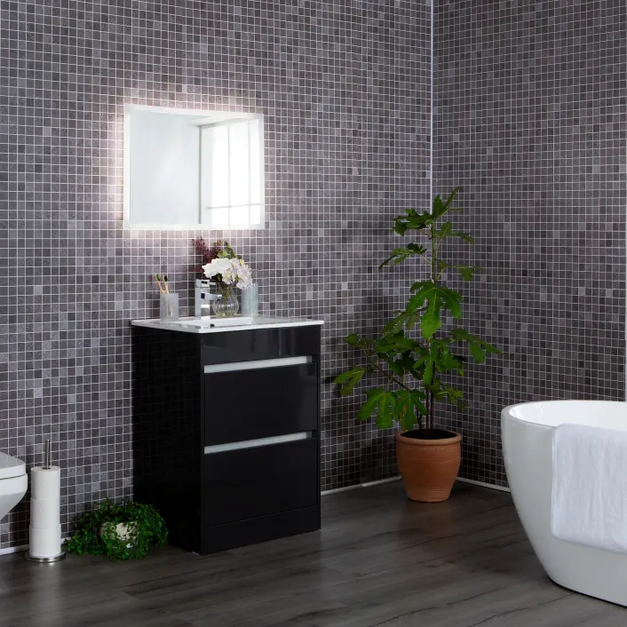 Golita Platinum Mosaic Graphite PVC Wall Panel, 1000x2400mm | M35