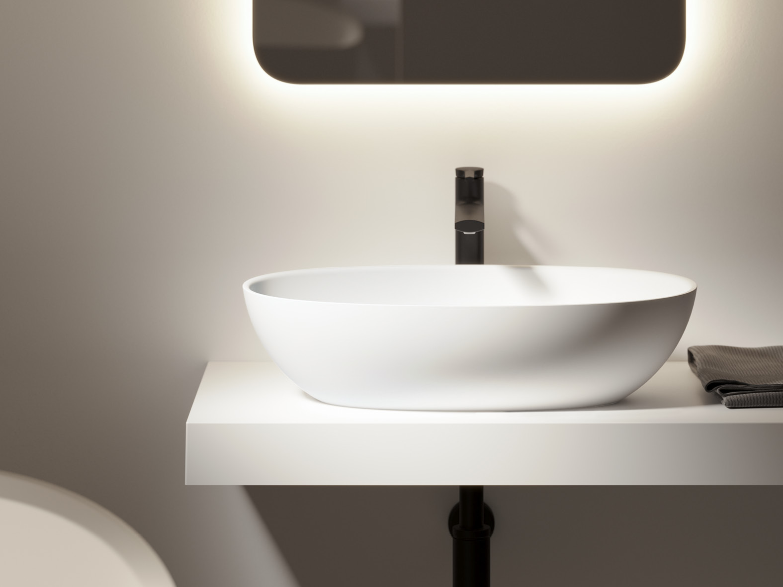 Mila Basin 600 x 360 Gloss White
