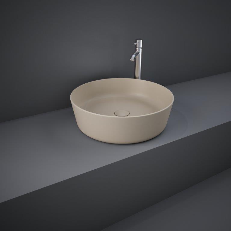 RAK Feeling 42cm Round Counter Top Wash Basin  in Matt Cappuccino