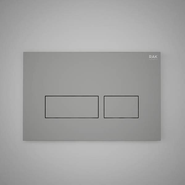 RAK-Ecofix Matt Grey Flush Plate with rectangular push plates
