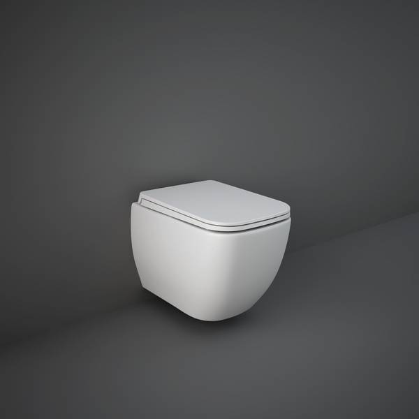 RAK Feeling Rimless Wall Hung Pan Matt White & Soft Close Seat