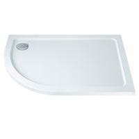 Scudo Eco-Stone Offset Quadrant Shower Tray, Left Hand, 30mm, White — 1200 x 900mm
