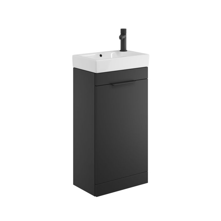 Scudo Esme Compact Freestanding Unit, Black — 450mm