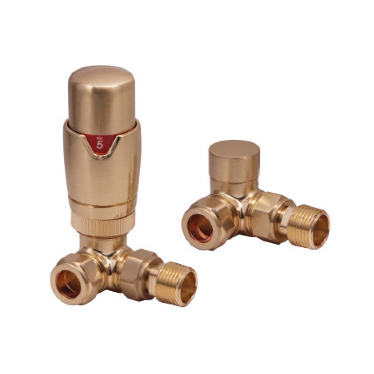 Designer Corner Valves (Pair) Brushed Brass