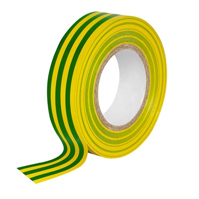 PVC Tape 19 x 33Mtrs BSl Approved Green/Yellow