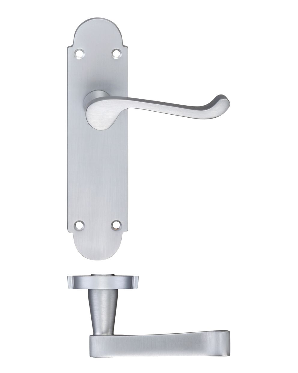 Project Oxford Lever on Latch Backplate - 168mm x 42mm Satin Chrome