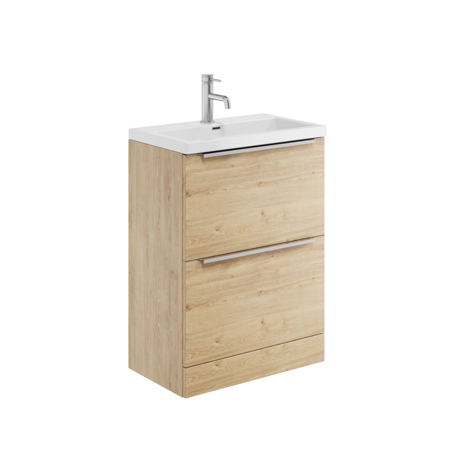Muro Plus 600 Floorstanding Cabinet And Basin - Davos Oak