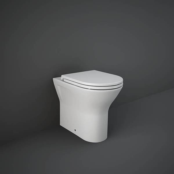RAK Feeling Rimless BTW Pan Matt White 550 x 360mm & Soft Close Seat Matt White
