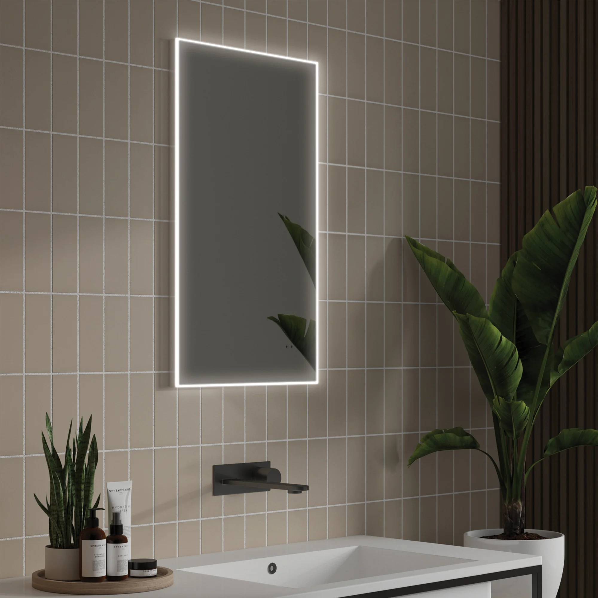 Air LED Illuminated Bathroom Mirror 80 x 50cm