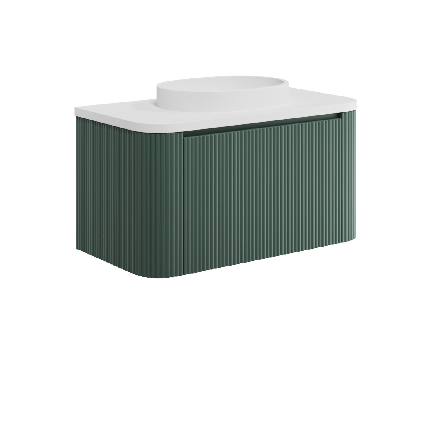 Linea Curve 900 Cabinet And Basin - Reed Green