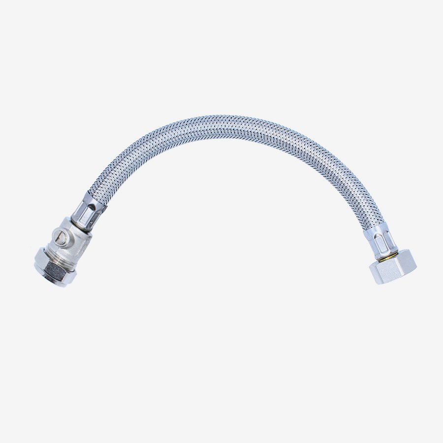 15 x 1/2" Flexible Tap Connector & ISO Valve - 300mm