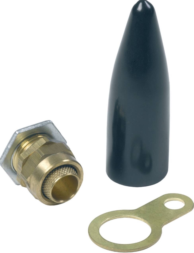 M25 Premium Brass Indoor Cable Gland Pack Complete with Brass Locknut and Black LSF PVC Shroud Suitable for SWA Cable IP20 (Pack of 2)