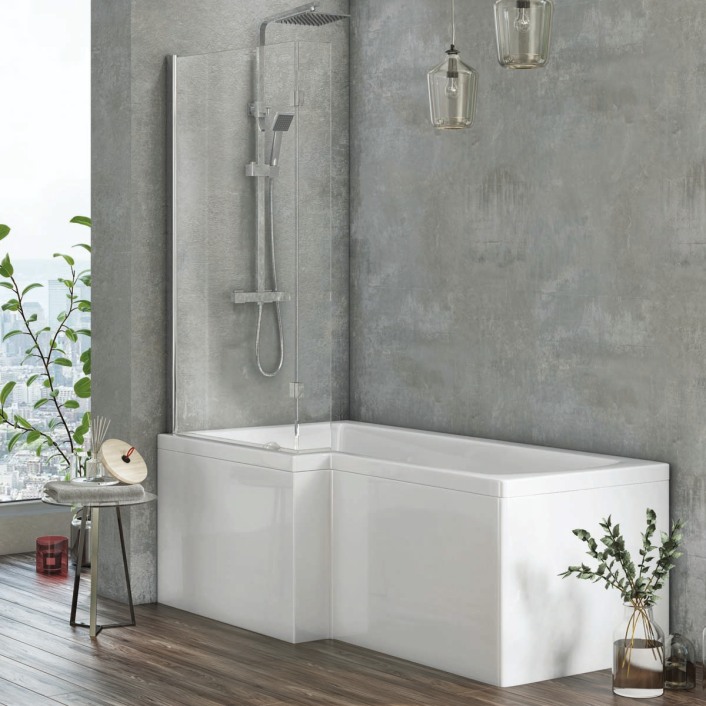 Scudo L Shape Bath Screen