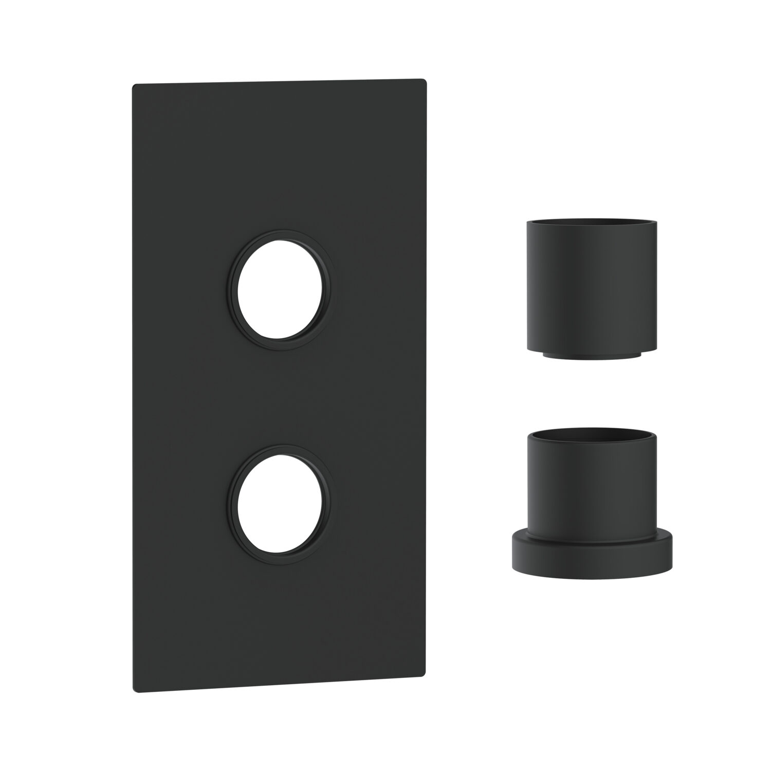 Concealed Plate with Sleeves (1 Outlet) Black