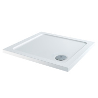 Scudo Eco-Stone Square Shower Tray, 30mm, White — 760 x 760mm