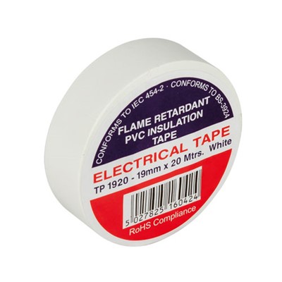 PVC Tape 19 x 20Mtrs BSl Approved White