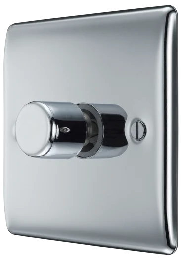 BG Nexus Metal Dimmer Switch Single 2 Way Polished chrome