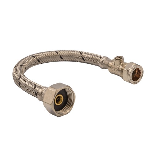 15 x 3/4" Flexible Tap Connector & ISO Valve - 300mm