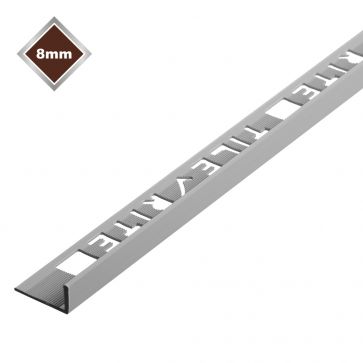 8mm Grey PVC L Shaped Tile Trim