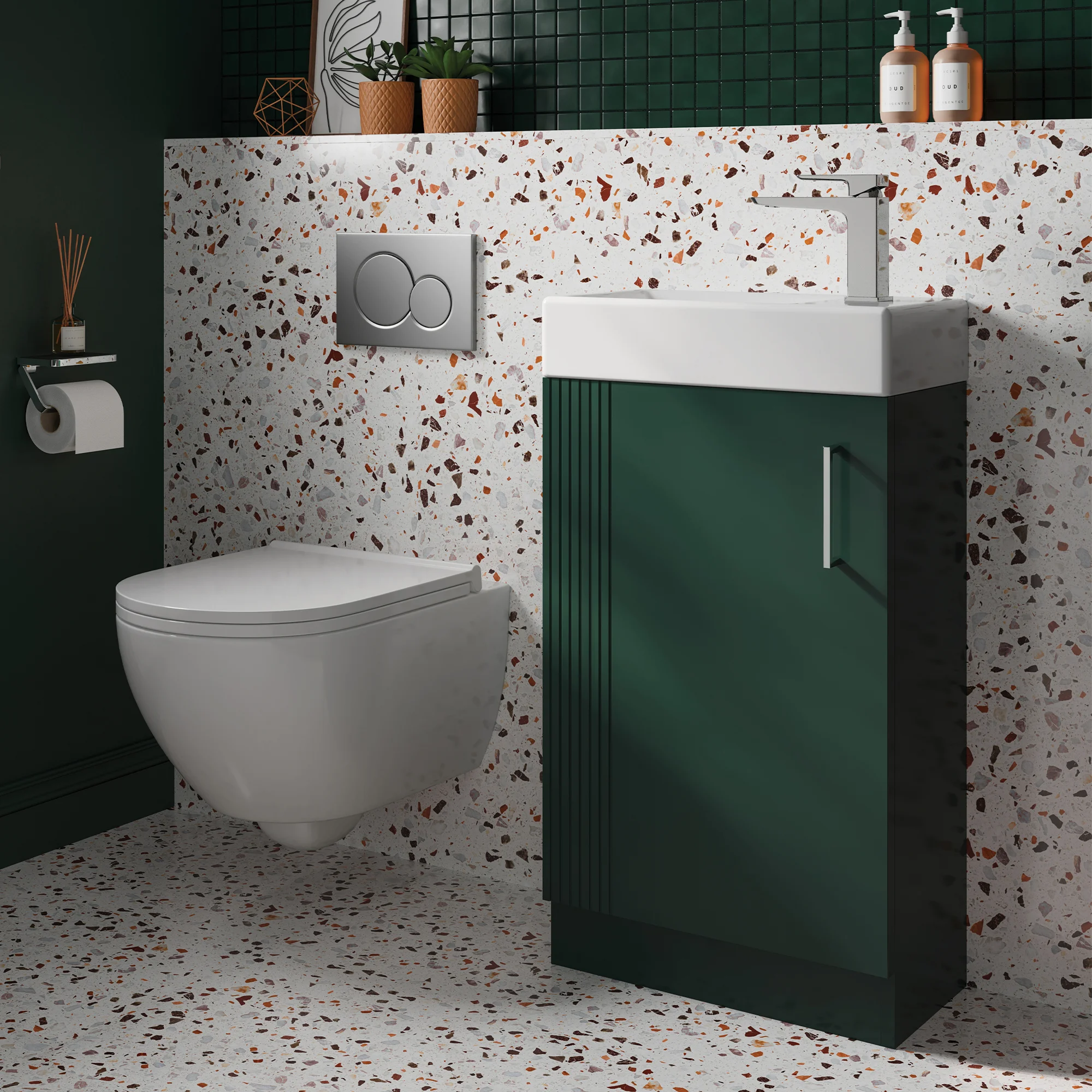Fabrica 45cm Floor Standing Cloakroom Unit - Dark Emerald