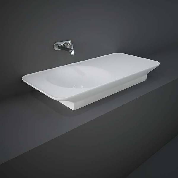 RAK Valet Basin Wall Hung/Countertop  Right Ledge 0TH Matt White 112cm