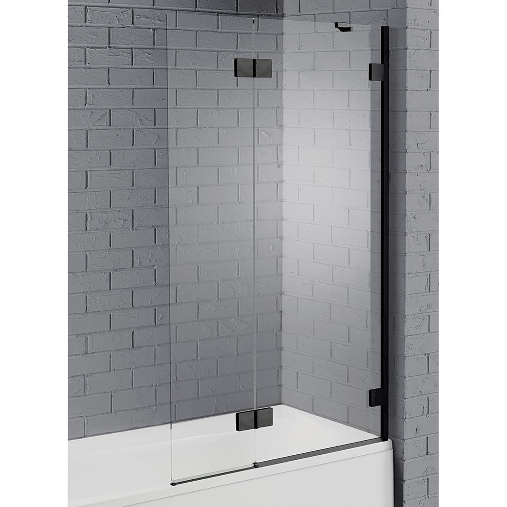 Aquadart Venturi 8 Matt Black Hinged Bath Screen