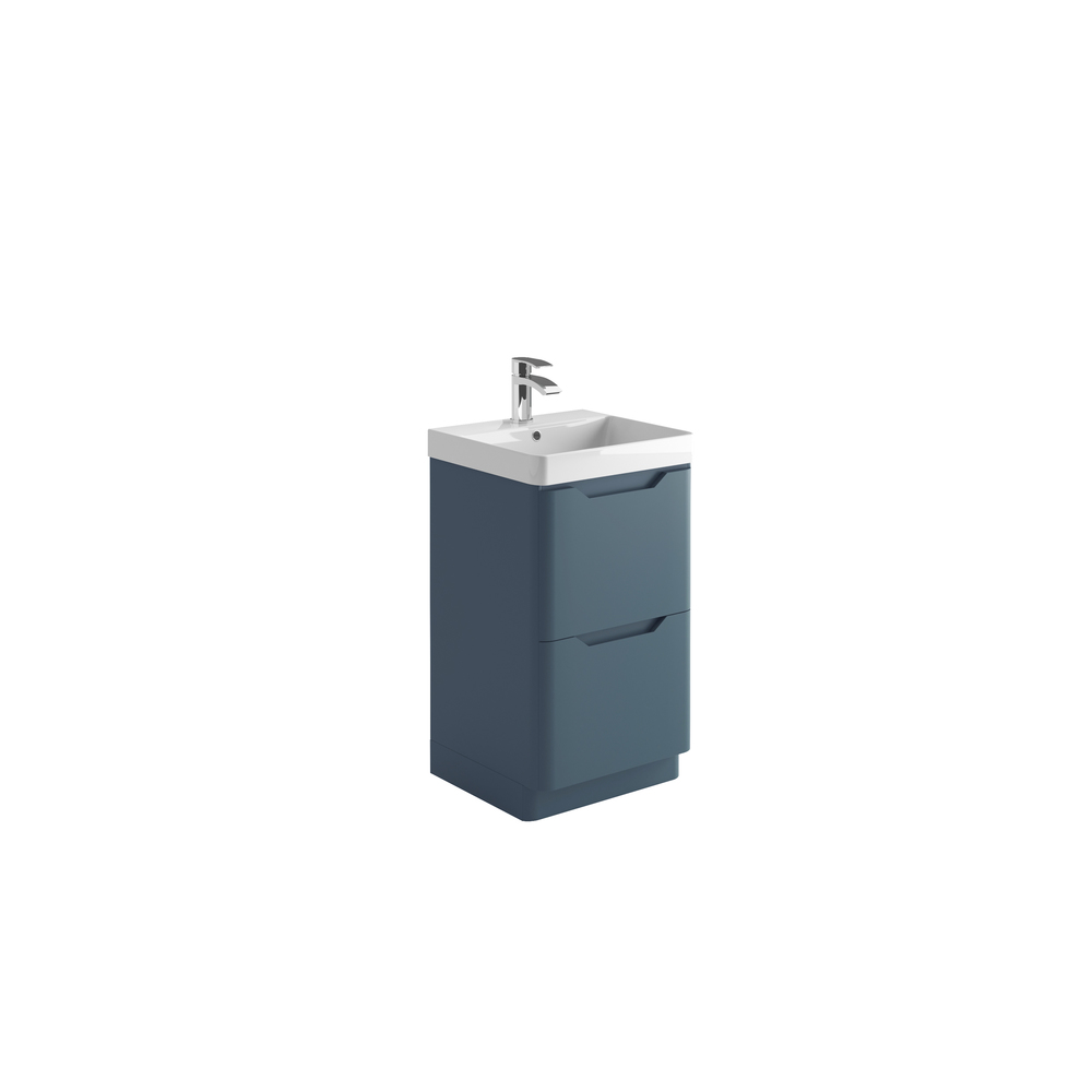 Ella 500 Floor Unit And Basin - Matt Twilight Blue