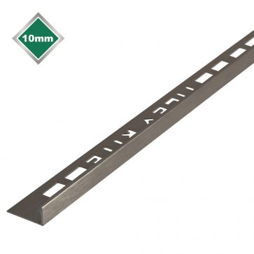 10mm L Shaped Pro Plus S/Steel Effect Trim
