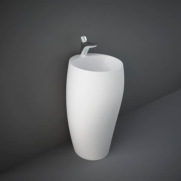 RAK Cloud Free Standing 50cm Wash Basin 1th in Matt White