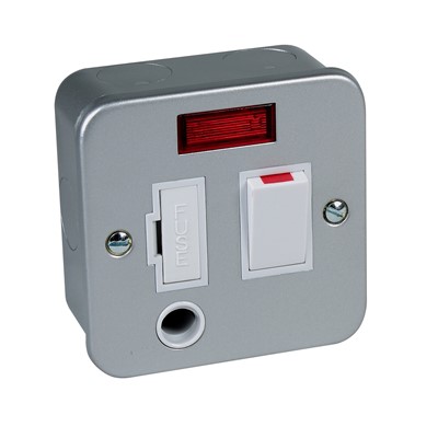 Metal Clad Switched Spur 13Amp + Neon with Flex Outlet