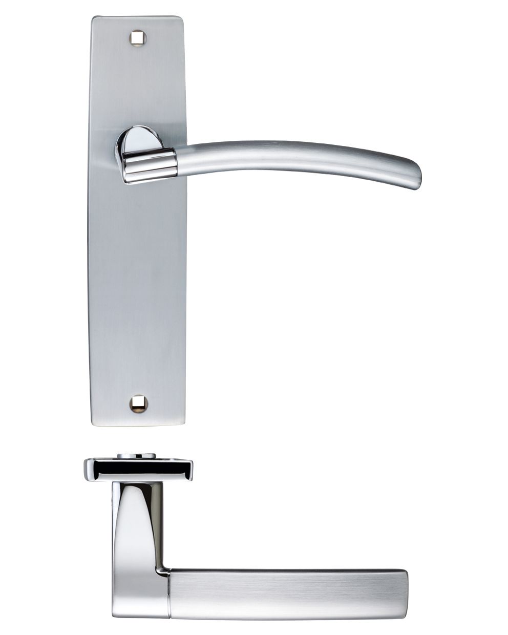 Amalfi Lever Latch On Backplate - Dual Finish - 180x43mm