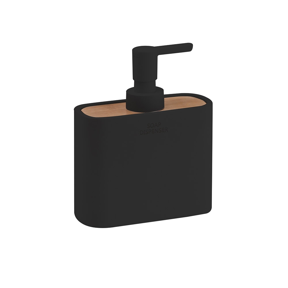 Ninfea Soap Dispenser - Black/Bamboo