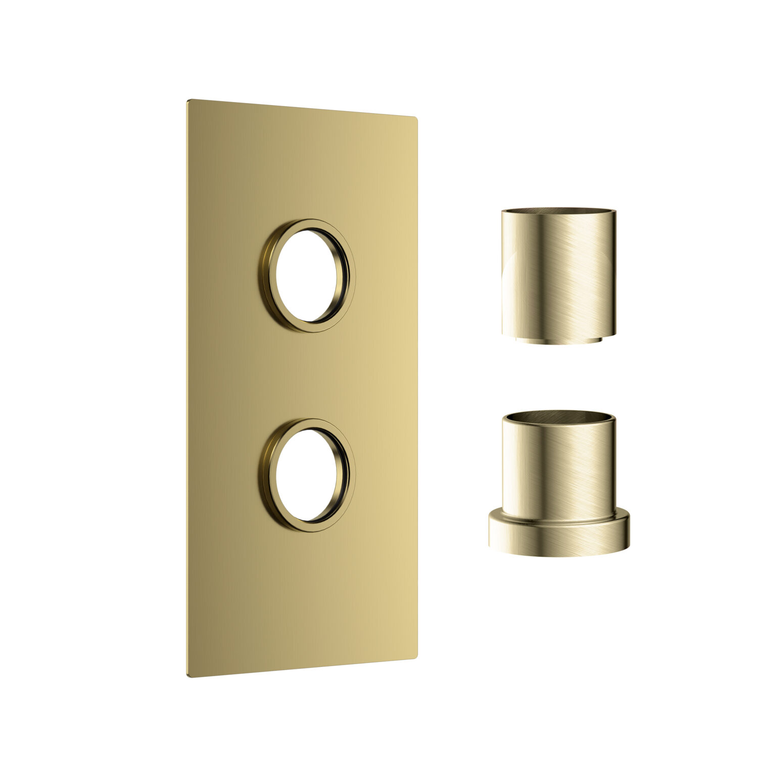 Concealed Plate with Sleeves (1 Outlet) Brushed brass